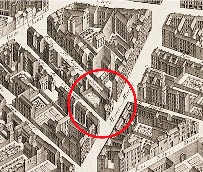 Emplacement du cimetière Saint-Joseph, lieu d'inhumation de Molière