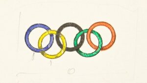 Drawing of Olympic rings by Pierre de Coubertin @ IOC